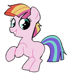 Size: 1261x1348 | Tagged: safe, artist:renhorse, toola roola, earth pony, pony, blank flank, female, filly, simple background, smiling, solo, white background