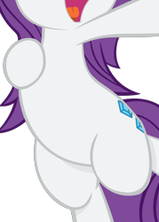 Size: 2898x4050 | Tagged: safe, artist:joey darkmeat, artist:mamandil, edit, vector edit, rarity, pony, unicorn, g4, belly, bipedal, open mouth, pictures of bellies, simple background, solo, standing, standing on one leg, transparent background, vector, wet, wet mane, wet mane rarity