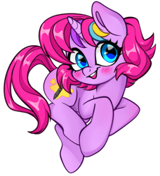 Size: 1504x1652 | Tagged: safe, artist:techycutie, oc, oc only, oc:techy twinkle, pony, unicorn, 2021 community collab, derpibooru community collaboration, blushing, simple background, solo, transparent background