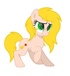 Size: 2200x2400 | Tagged: safe, artist:ponkus, oc, oc only, oc:honky, earth pony, pony, blushing, cute, female, freckles, green eyes, high res, mare, simple background, smiling, solo, transparent background, yellow mane