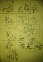 Size: 2829x4062 | Tagged: safe, artist:paulli, applejack, fluttershy, pinkie pie, rainbow dash, spike, twilight sparkle, alicorn, pony, g4, the beginning of the end, angry, drawing, if only, jojo's bizarre adventure, jotaro kujo, lined paper, menacing, photo, traditional art, twilight sparkle (alicorn), twilighting, ゴ ゴ ゴ