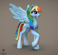 Size: 1515x1440 | Tagged: safe, artist:teonanakatle, rainbow dash, pony, g4, 3d, solo