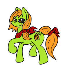 Size: 1024x1147 | Tagged: safe, artist:dice-warwick, oc, oc only, oc:lottery, earth pony, pony, fallout equestria, butt freckles, clothes, digital art, female, freckles, mane tie, mare, scarf, solo, tail tie