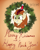 Size: 1600x2000 | Tagged: safe, artist:rocket-lawnchair, autumn blaze, kirin, g4, awwtumn blaze, christmas, christmas wreath, cute, female, hat, holiday, new year, santa hat, smiling, solo, sweet dreams fuel, thought bubble, wreath