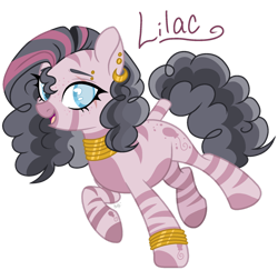 Size: 1280x1244 | Tagged: safe, artist:mintoria, oc, oc only, oc:lilac, hybrid, pony, zony, female, magical lesbian spawn, offspring, parent:pinkie pie, parent:zecora, simple background, solo, transparent background