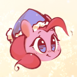 Size: 720x720 | Tagged: safe, artist:mirroredsea, pinkie pie, earth pony, pony, g4, animated, bust, christmas, cute, diapinkes, female, hat, holiday, jingle bells, mare, santa hat, solo, sound, webm