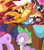 Size: 1280x1440 | Tagged: safe, artist:mlpfwb, edit, edited screencap, screencap, smolder, spike, twilight sparkle, dragon, friendship is magic, g4, my little pony: friendship is magic, beach towel, belly button, commission, detailed background, dragon lands, dragoness, drink, female, full color, hands on head, heart eyes, horns, lava, lava pool, lotion, lying down, lying on the ground, magazine, male, mirror, older, older smolder, relaxing, ship:spolder, shipping, shipping domino, spread wings, straight, stretching, stupid sexy smolder, sun bathing, tail, umbrella, vacation, warm, wingding eyes, wingless spike, wings