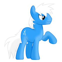 Size: 1280x1280 | Tagged: safe, artist:ask-fleetfoot, oc, oc only, oc:cerulean bolt, earth pony, pony, male, simple background, solo, stallion, white background