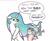 Size: 477x389 | Tagged: safe, artist:banebuster, cozy glow, princess celestia, alicorn, pegasus, pony, series:tiny tia, angry, axe, broken axe, cozybetes, cute, evil, golly, grin, imminent spanking, immortality is awesome, invincibility, nervous, nervous grin, pain star, pure concentrated unfiltered evil of the utmost potency, pure unfiltered evil, simple background, smiling, speech bubble, this will end in a trip to the moon, this will end in banishment, this will end in petrification, this will end in tears and/or a journey to the moon, this will not end well, to the moon, treason, uh-oh, weapon, white background