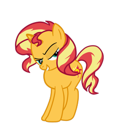 Size: 1154x1239 | Tagged: safe, artist:gmaplay, sunset shimmer, pony, unicorn, g4, seductive look, seductive pose, simple background, solo, transparent background