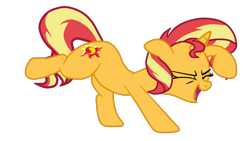 Size: 1878x1057 | Tagged: safe, artist:gmaplay, sunset shimmer, pony, unicorn, g4, cute, dancing, do the sparkle, shimmerbetes, simple background, solo, transparent background