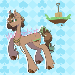 Size: 2500x2500 | Tagged: safe, artist:von babbitt, oc, oc only, earth pony, pony, abstract background, adoptable, advertisement, colored pupils, ear fluff, high res, looking at you, male, raised hoof, solo, stallion