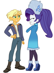 Size: 1478x1972 | Tagged: safe, artist:gmaplay, ragamuffin (g4), rarity, equestria girls, equestria girls specials, g4, my little pony equestria girls: better together, my little pony equestria girls: holidays unwrapped, clothes, female, hat, male, rarimuffin, rarity's winter hat, shipping, simple background, straight, transparent background, winter outfit