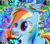 Size: 5000x4381 | Tagged: safe, artist:dayvstylish, derpibooru exclusive, edit, rainbow dash, g4, absurd resolution, colorful, eyestrain warning, psychedelic, trippy