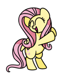 Size: 500x500 | Tagged: safe, artist:sugar morning, derpibooru exclusive, fluttershy, pegasus, pony, g4, adorkable, animated, bipedal, cute, dancing, dork, eyes closed, female, frame by frame, gif, mare, shyabetes, simple background, solo, transparent background, weapons-grade cute
