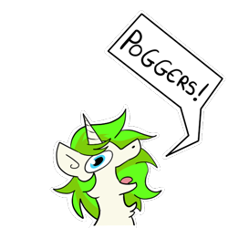 Size: 512x512 | Tagged: safe, artist:gottinderwolf, oc, oc:vinyl mix, pony, unicorn, poggers, sticker, telegram sticker