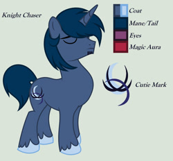 Size: 1280x1190 | Tagged: safe, artist:lominicinfinity, oc, oc only, oc:knight chaser, pony, unicorn, male, reference sheet, simple background, solo, stallion