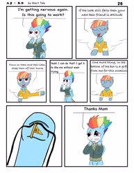 Size: 2550x3300 | Tagged: safe, artist:short tale, applejack, rainbow dash, windy whistles, pegasus, pony, comic:aj+rd, g4, the last problem, advice, comedy, comic, comic strip, crying, date, dating, digital art, excited, female, high res, jewelry, lesbian, mohawk, necklace, pendant, present, pumped, romantic, ship:appledash, shipping, smiling, tears of joy, worried