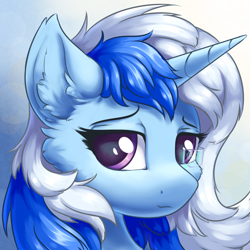 Size: 2400x2400 | Tagged: safe, artist:ravistdash, derpibooru exclusive, oc, oc only, oc:twilight thunder, pony, unicorn, avatar, ear fluff, fluffy, high res, hud, looking at you, simple background, smiling, solo
