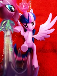 Size: 3024x4032 | Tagged: safe, tempest shadow, twilight sparkle, alicorn, pony, g4, my little pony: the movie, fan series, female, figure, guardians of harmony, irl, perspective, photo, toy, twilight sparkle (alicorn)