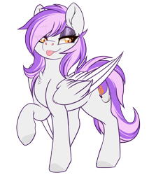 Size: 2454x2756 | Tagged: safe, artist:red_moonwolf, oc, oc:mewio, pegasus, 2021 community collab, derpibooru community collaboration, :p, eyeshadow, makeup, raised hoof, simple background, tongue out, transparent background