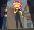 Size: 784x705 | Tagged: safe, edit, edited screencap, editor:thedarkpony, screencap, fluttershy, sunset shimmer, human, equestria girls, g4, my little pony equestria girls: better together, opening night, opening night: sunset shimmer, cropped, fart, fart edit, fart noise, female, headworn microphone, onomatopoeia, open mouth, sound effects