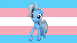 Size: 1280x720 | Tagged: safe, artist:shydema, trixie, pony, unicorn, g4, 3d, female, gender headcanon, headcanon, lgbt headcanon, mare, pride, pride flag, solo, source filmmaker, trans female, trans trixie, transgender, transgender pride flag