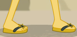 Size: 550x265 | Tagged: safe, screencap, sunset shimmer, equestria girls, equestria girls series, forgotten friendship, g4, cropped, feet, legs, pictures of legs, sandals, solo