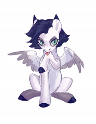 Size: 1496x1936 | Tagged: safe, artist:lunnita_pony, oc, oc only, pegasus, pony, behaving like a cat, solo