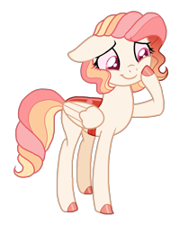 Size: 1083x1360 | Tagged: safe, artist:gallantserver, oc, oc only, oc:kindle, changepony, hybrid, pony, concave belly, female, interspecies offspring, offspring, parent:fluttershy, parent:thorax, parents:thoraxshy, simple background, solo, transparent background
