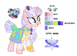 Size: 1280x937 | Tagged: safe, artist:afterglory, idw, radiant hope, stygian, oc, oc:shady, pony, unicorn, g4, clothes, deviantart watermark, female, mare, obtrusive watermark, offspring, parent:radiant hope, parent:stygian, reference sheet, simple background, transparent background, watermark