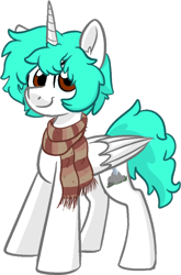 Size: 792x1200 | Tagged: safe, artist:binkyt11, derpibooru exclusive, oc, oc only, oc:cycle nature, pony, 2021 community collab, derpibooru community collaboration, clothes, male, scarf, simple background, solo, stallion, transparent background