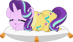 Size: 5000x2922 | Tagged: safe, artist:jhayarr23, part of a set, starlight glimmer, pony, unicorn, g4, blanket, blanket burrito, commission, cute, cutie mark, glimmerbetes, pillow, simple background, sleeping, solo, transparent background, ych result