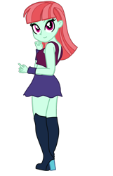 Size: 1579x2452 | Tagged: safe, artist:gmaplay, melon mint, equestria girls, g4, ass, boots, butt, clothes, female, looking at you, melon booty, shoes, simple background, skirt, solo, transparent background, vector