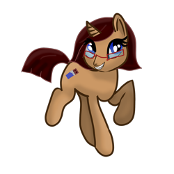 Size: 1200x1200 | Tagged: safe, artist:coco-kyoko, oc, oc only, oc:cocoa, pony, unicorn, 2021 community collab, derpibooru community collaboration, glasses, simple background, solo, transparent background
