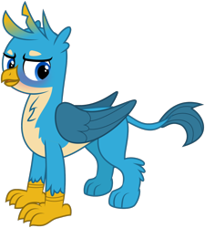 Size: 1116x1239 | Tagged: safe, artist:byteslice, gallus, griffon, g4, .svg available, beak, blushing, folded wings, male, open beak, open mouth, simple background, standing, svg, transparent background, vector, wings