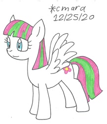 Size: 854x982 | Tagged: safe, artist:cmara, blossomforth, pegasus, pony, g4, female, mare, simple background, solo, traditional art, white background