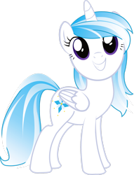 Size: 2139x2804 | Tagged: safe, artist:alinadreams00, oc, oc only, oc:princess crystal, alicorn, pony, adolescence, alicorn oc, high res, horn, looking at you, smiling at you, solo, vector, wings