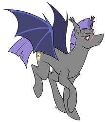 Size: 580x671 | Tagged: safe, artist:egophiliac, oc, oc only, oc:thunder run, bat pony, pony, 2021 community collab, derpibooru community collaboration, looking at you, simple background, solo, spread wings, transparent background, wings