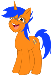 Size: 1354x1985 | Tagged: safe, artist:ciaran, derpibooru exclusive, oc, oc only, oc:railroadmillion, pony, unicorn, 2021 community collab, derpibooru community collaboration, looking at you, male, simple background, smeel, smiling, solo, stallion, transparent background
