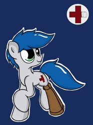 Size: 1080x1454 | Tagged: safe, artist:vanguardguy, oc, oc only, oc:health care, earth pony, pony, cutie mark, earth pony oc, looking back, male, solo