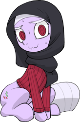 Size: 787x1200 | Tagged: safe, artist:tehwatever, oc, oc only, earth pony, pony, 2021 community collab, derpibooru community collaboration, hijab, simple background, solo, transparent background