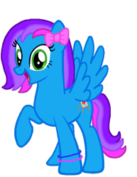 Size: 927x1200 | Tagged: safe, artist:rainbows2424, derpibooru exclusive, oc, oc only, oc:azure acrylic, pegasus, pony, bow, bracelet, cute, hair bow, jewelry, simple background, solo, transparent background