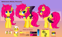 Size: 6514x3956 | Tagged: safe, artist:2pandita, oc, oc only, oc:miziky otonashy, pegasus, pony, absurd resolution, female, mare, reference sheet, solo, two toned wings, wings