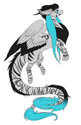 Size: 1024x1582 | Tagged: safe, artist:minelvi, oc, oc only, oc:lunelaya, draconequus, draconequified, female, simple background, solo, species swap, transparent background