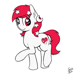 Size: 1600x1600 | Tagged: safe, artist:squeaky-belle, oc, oc only, oc:temmy, earth pony, pony, 2021 community collab, derpibooru community collaboration, nation ponies, ponified, simple background, singapore, solo, transparent background
