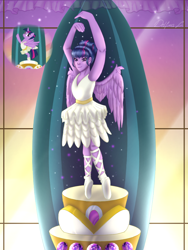 Size: 768x1024 | Tagged: safe, artist:delfinaluther, twilight sparkle, alicorn, human, pony, a royal problem, g4, ballerina, humanized, pony coloring, solo, tutu, twilarina, twilight sparkle (alicorn), winged humanization, wings