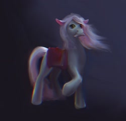 Size: 2077x1982 | Tagged: safe, artist:avelisva, earth pony, pony, auction open, bag, blurry, mouth hold, saddle bag, solo, ych sketch