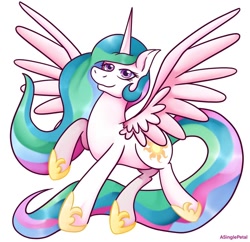 Size: 1024x990 | Tagged: safe, artist:asinglepetal, princess celestia, alicorn, pony, g4, female, mare