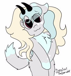 Size: 2800x3000 | Tagged: safe, artist:demitri, oc, oc only, oc:wulfie shy, pegasus, pony, :3, big eyes, chest fluff, eye clipping through hair, freckles, high res, horns, signature, solo, wings